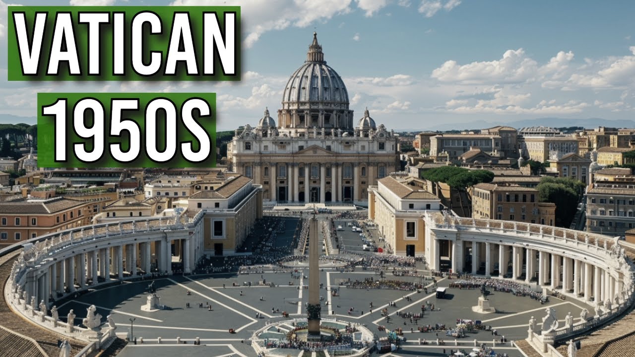 Rare Footage of St. Peter's Square in the 1950s | Vintage Vatican Scenes