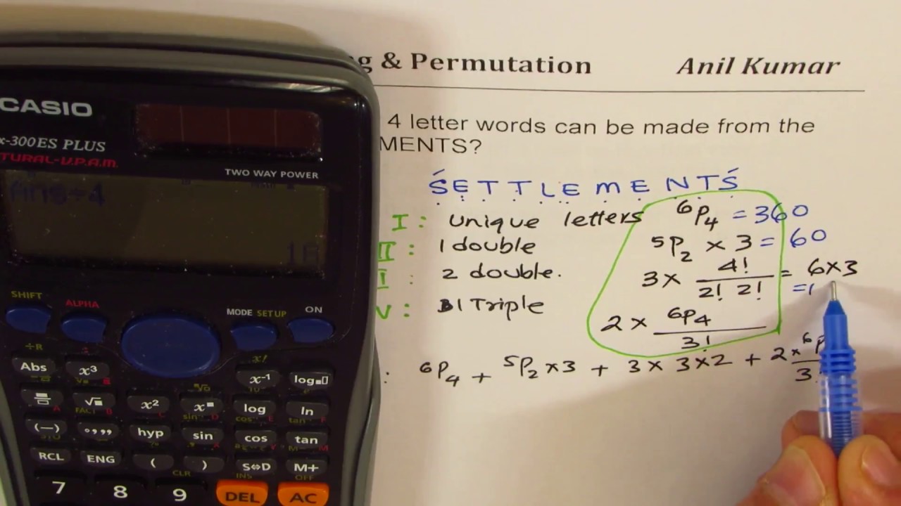 Counting Principles Permutation Test 2018 MDM4U