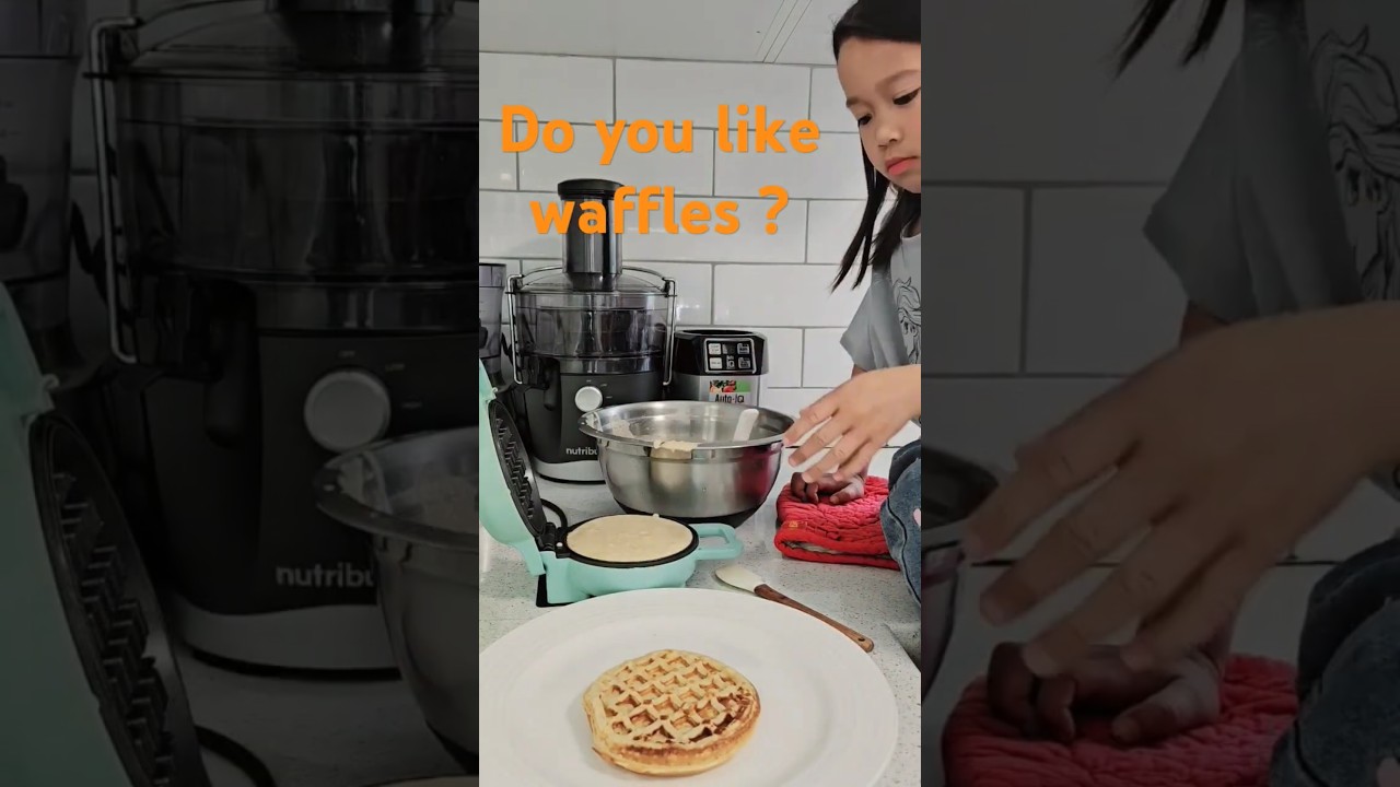 #homemadewaffles #kids #kidscooking #fun #waffles #food #breakfast