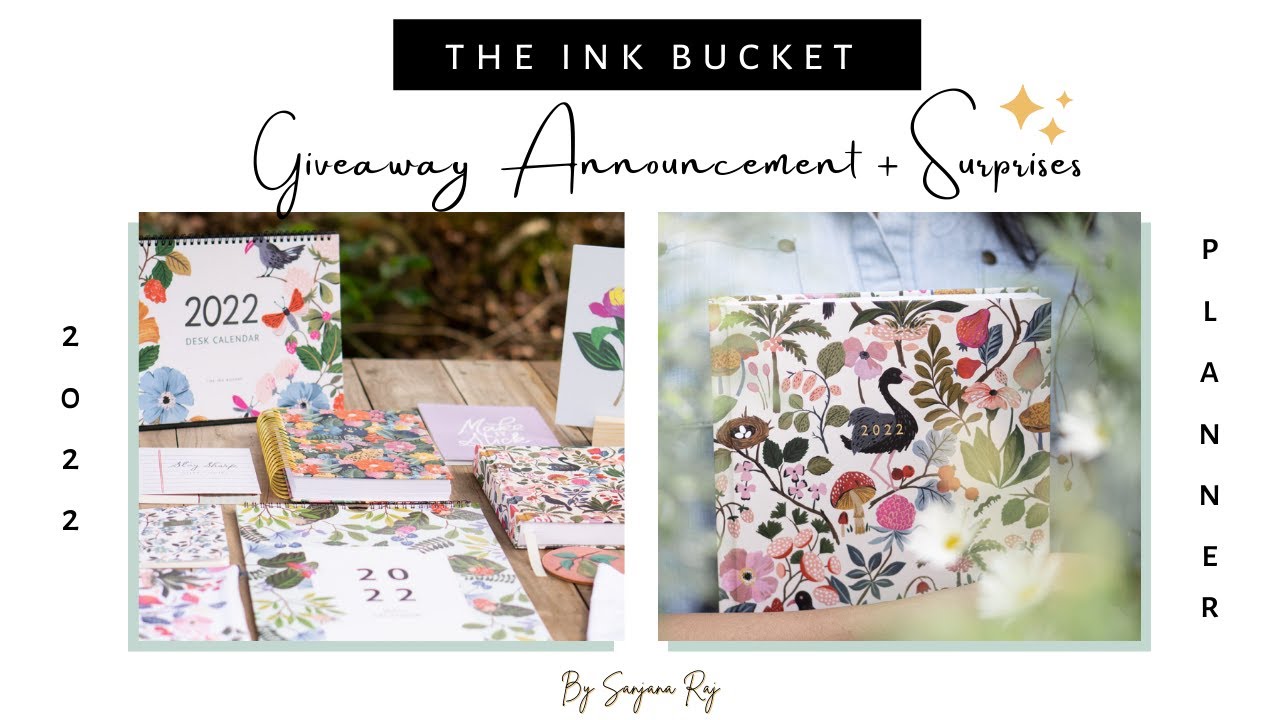 Ink Bucket 2022 Planner Giveaway Announcement + Surprises 🤩🎁  | Sanjana Raj