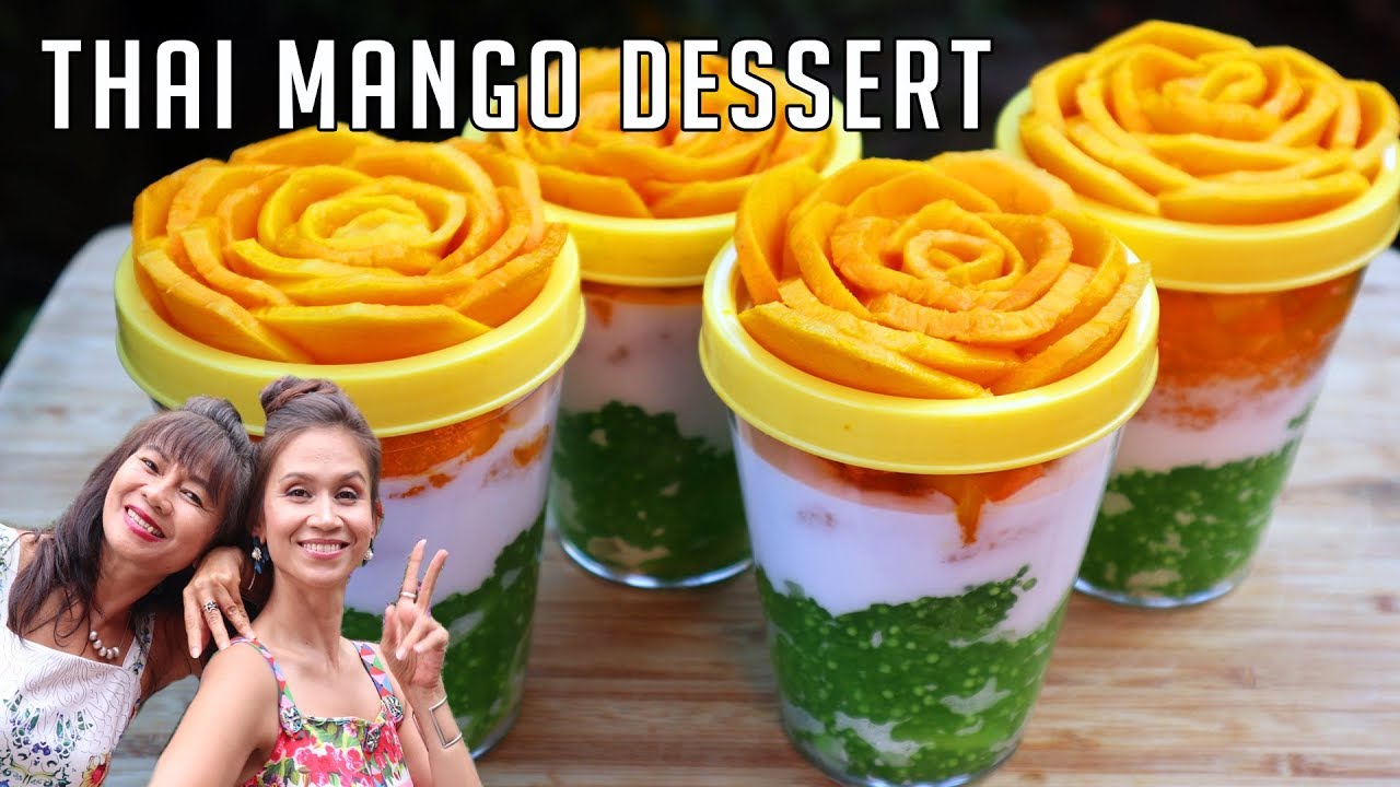 Sago Mango Kokos Tapioka Schichtdessert | Thai Vegan Sommer Rezept
