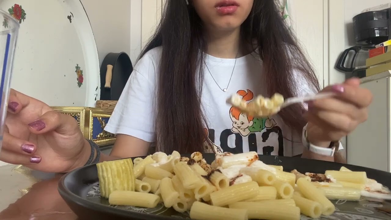 Yoğurtlu Makarna Yiyorum 🍝 ASMR | Eating Yogurt Pasta ASMR