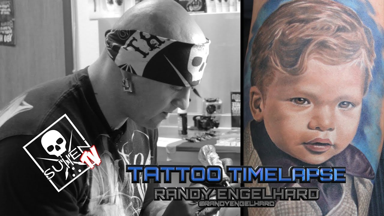 Tattoo Time Lapse - Randy Engelhard - Tattoos Color Portrait of Child