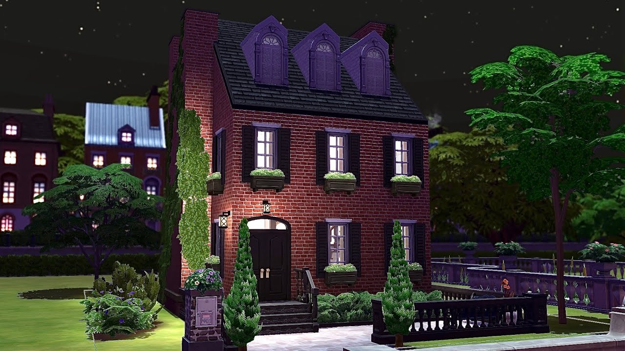 Brick Townhome | Sims 4 ASMR Speed Build