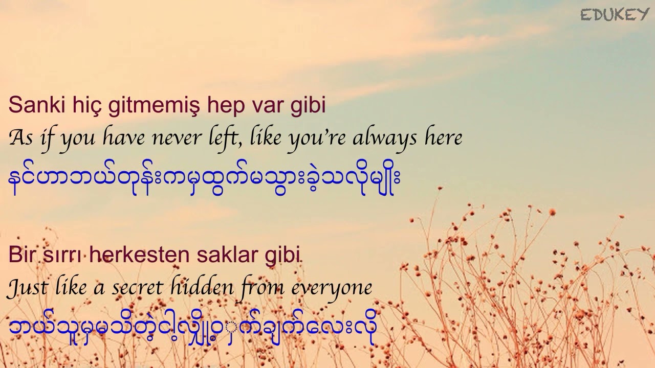 Sen Benim Şarkılarımsın - English + Turkish Lyrics