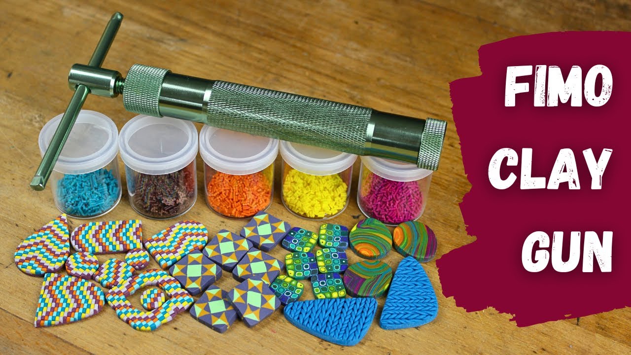 5 Fimo Techniken mit der Clay Gun: Streusel, Strickoptik, Retro Cane & Bargello Slab