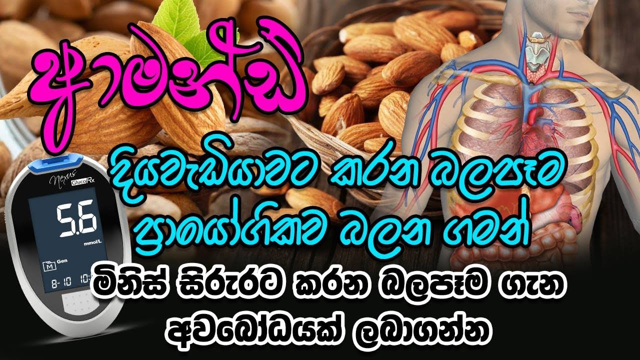 ආමන්ඩ් සමඟ රුධිර සීනි පරීක්ෂණය | Benefits of Almonds | Blood Sugar Test with Almonds