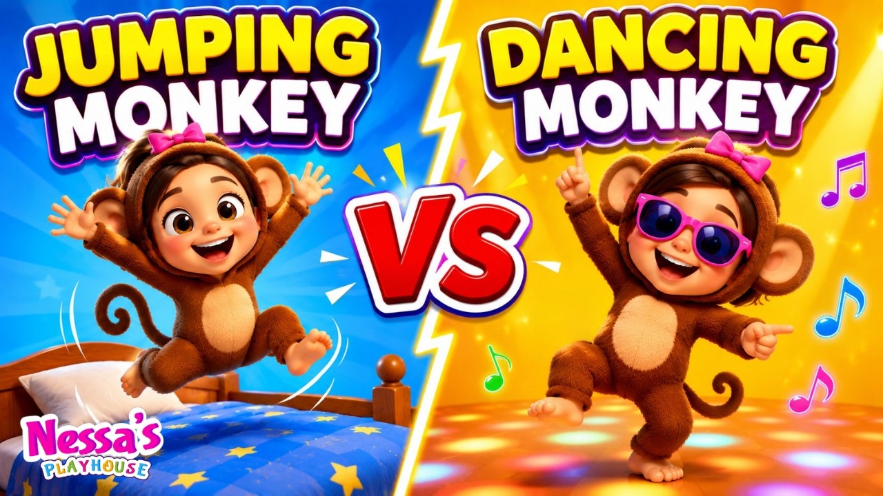 Five Little Monkeys vs Dancing Monkey | Preschool Brain Breaks & Counting Fun