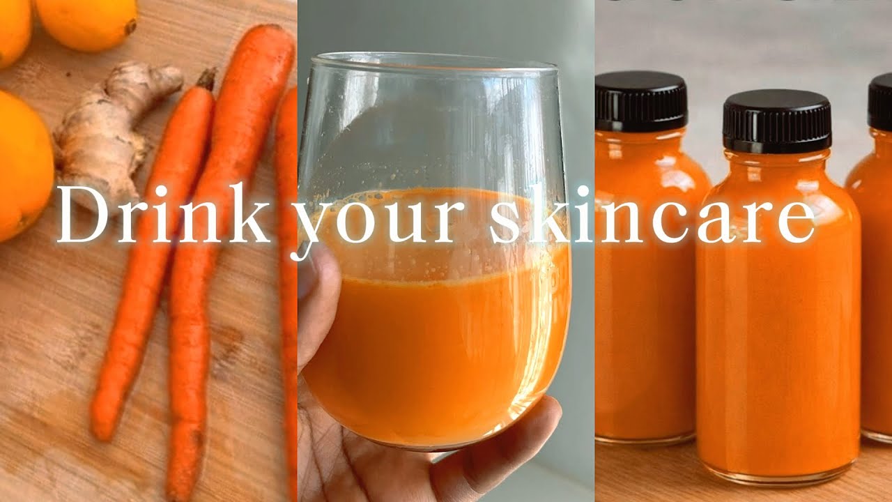 Drink Your Retinol ✨🥕🫚🍋| Glow Juice 🥤 Drink your Skincare
