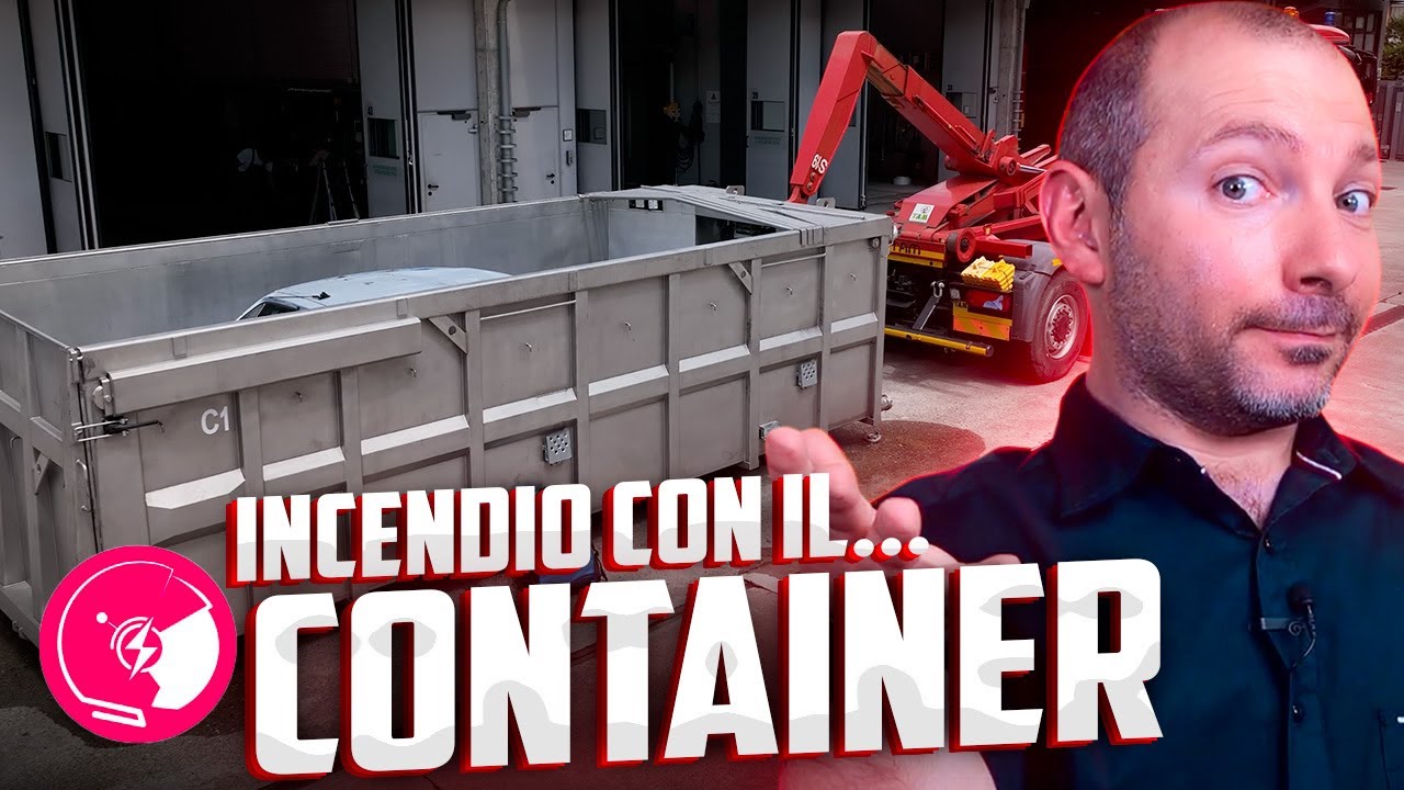 ECCO IL CONTAINER ... SPEGNERE un INCENDIO di una AUTO ELETTRICA!