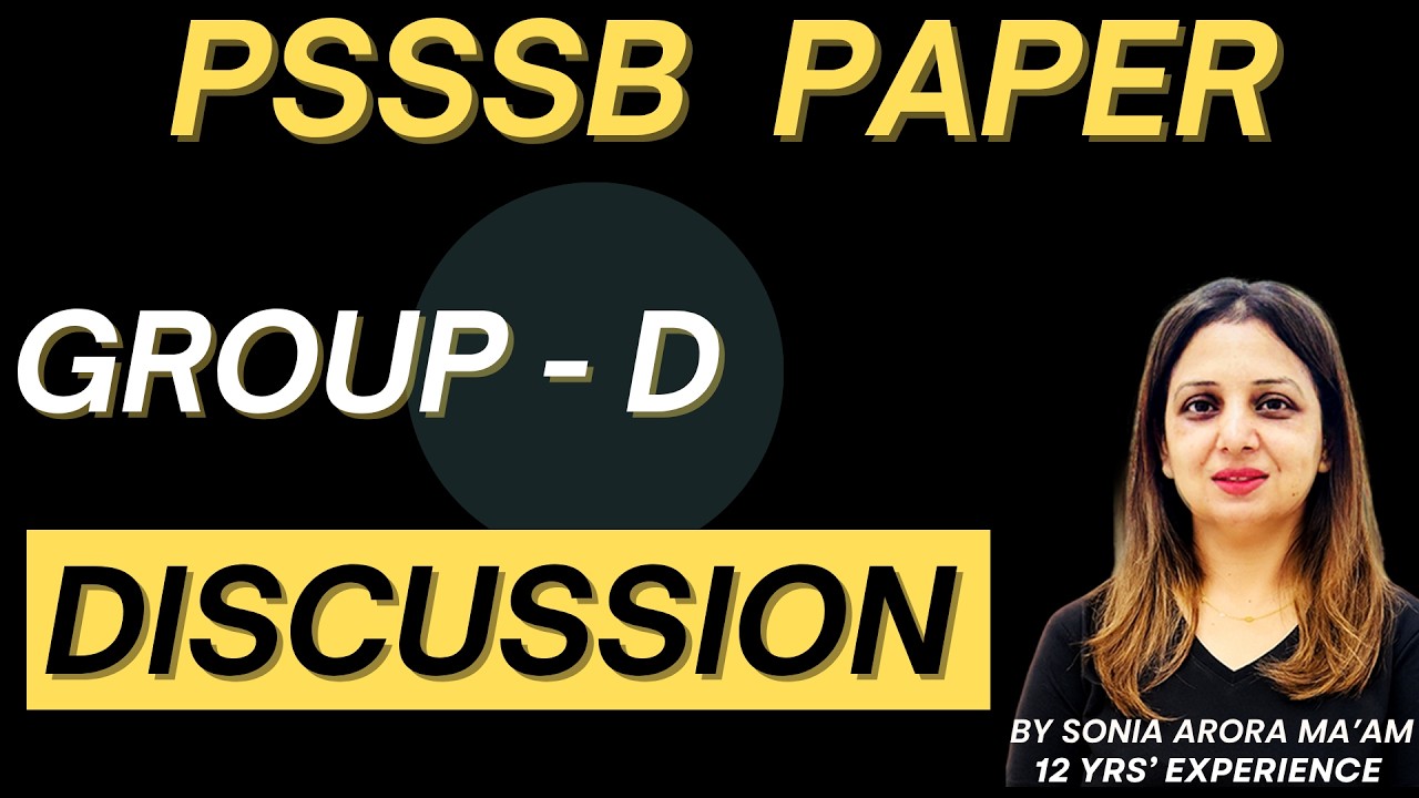 PSSSB PAPER DISCUSSION  |  By Sonia Arora Ma'am