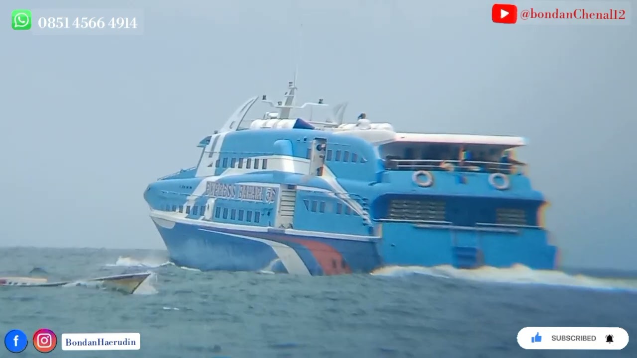 Detik-Detik Kapal Cepat MV. Express Bahari 5E Keluar Teluk Kendari Kecepatan Sempat Diturunkan