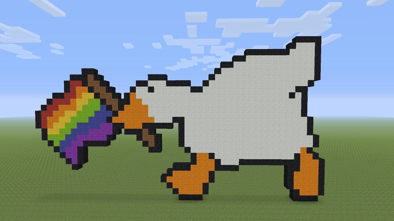 Minecraft Pixel Art - Untitled Goose Rainbow Flag