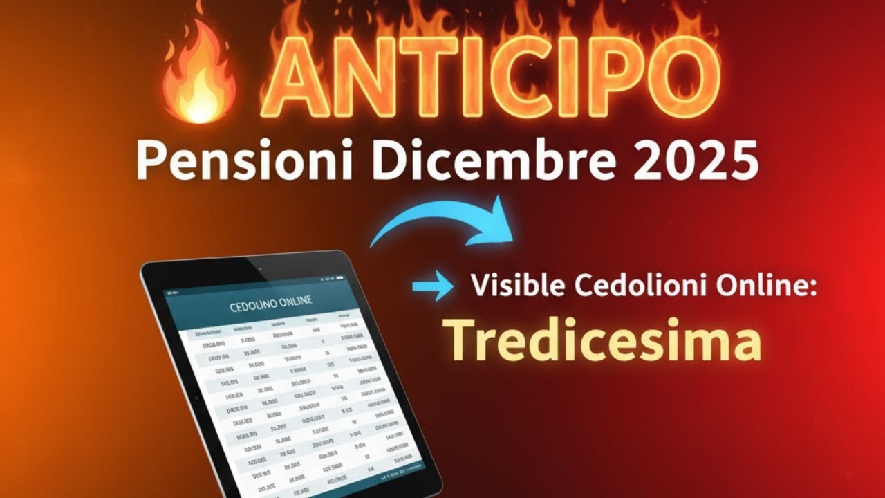 🔥 ANTICIPO Pensioni Dicembre 2025 ➜ Visibile Cedolini Online: Tredicesima e Bonus in Arrivo!