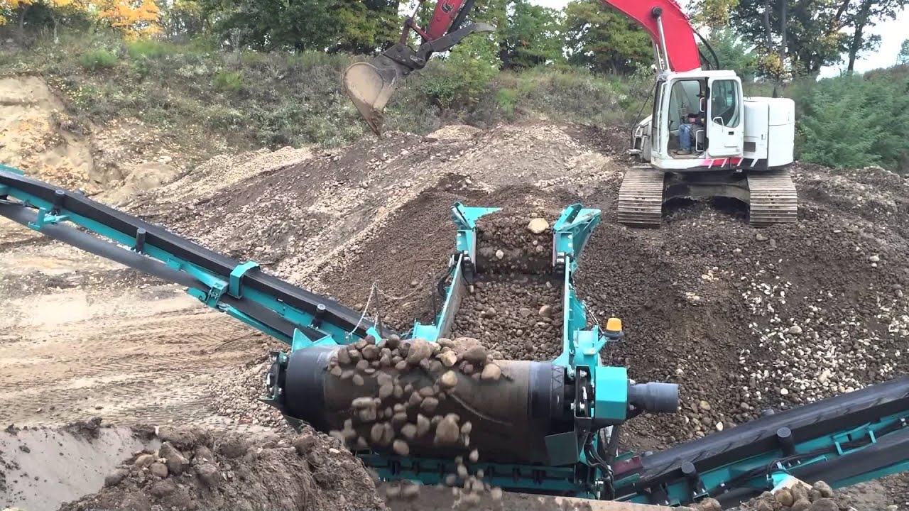 Powerscreen Midwest Warrior 800 and 1000SR Crushing Natural Stone