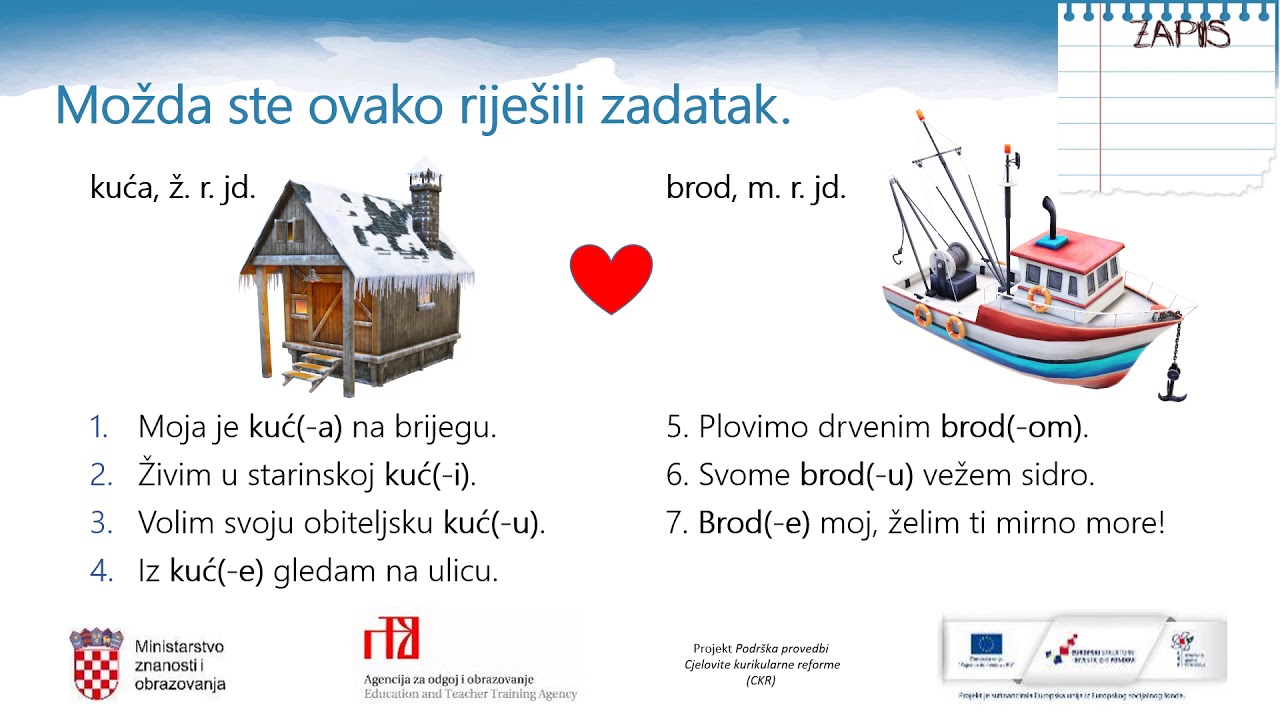 Hrvatski jezik 5. r. OŠ - Promjenjivost riječi