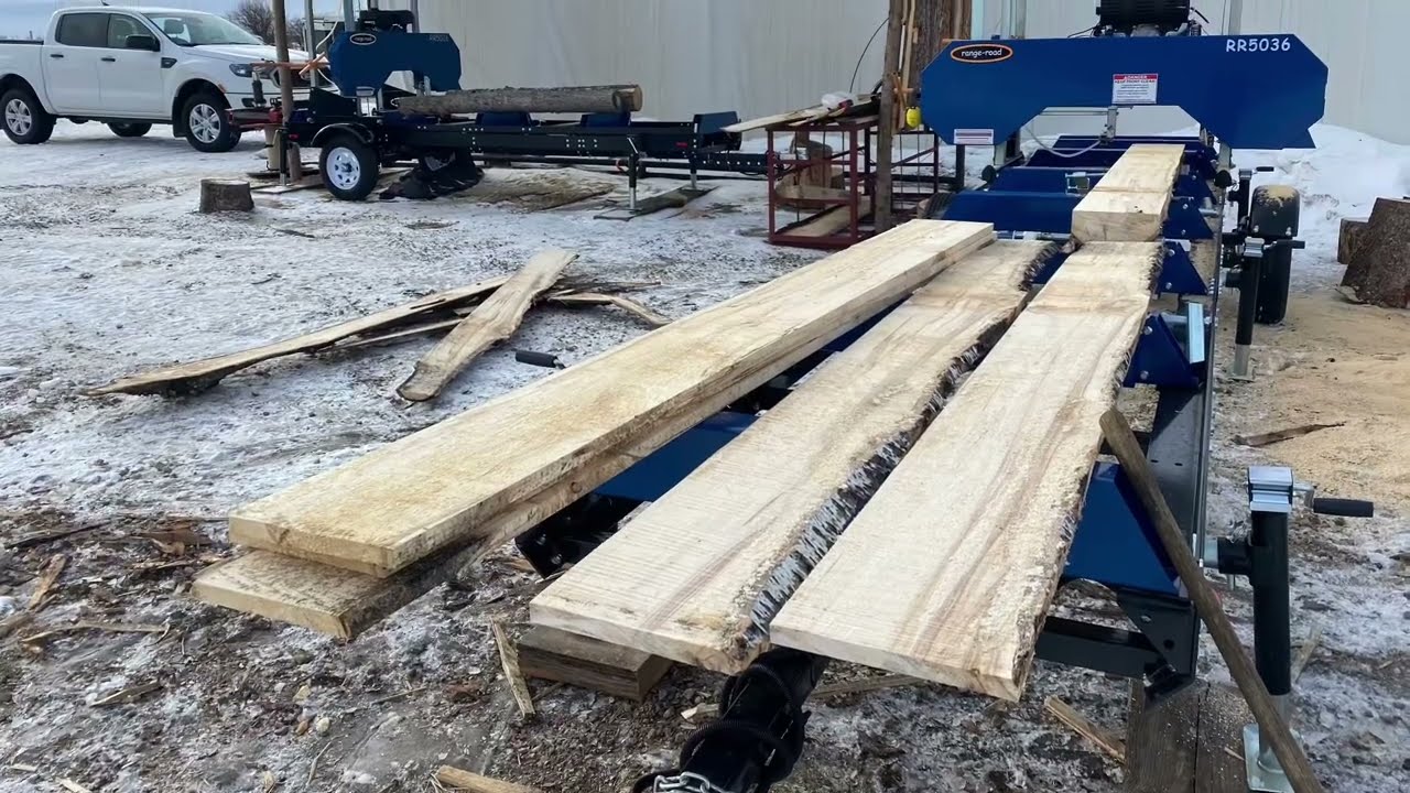Range Road 5036 sawmill setup and first cut