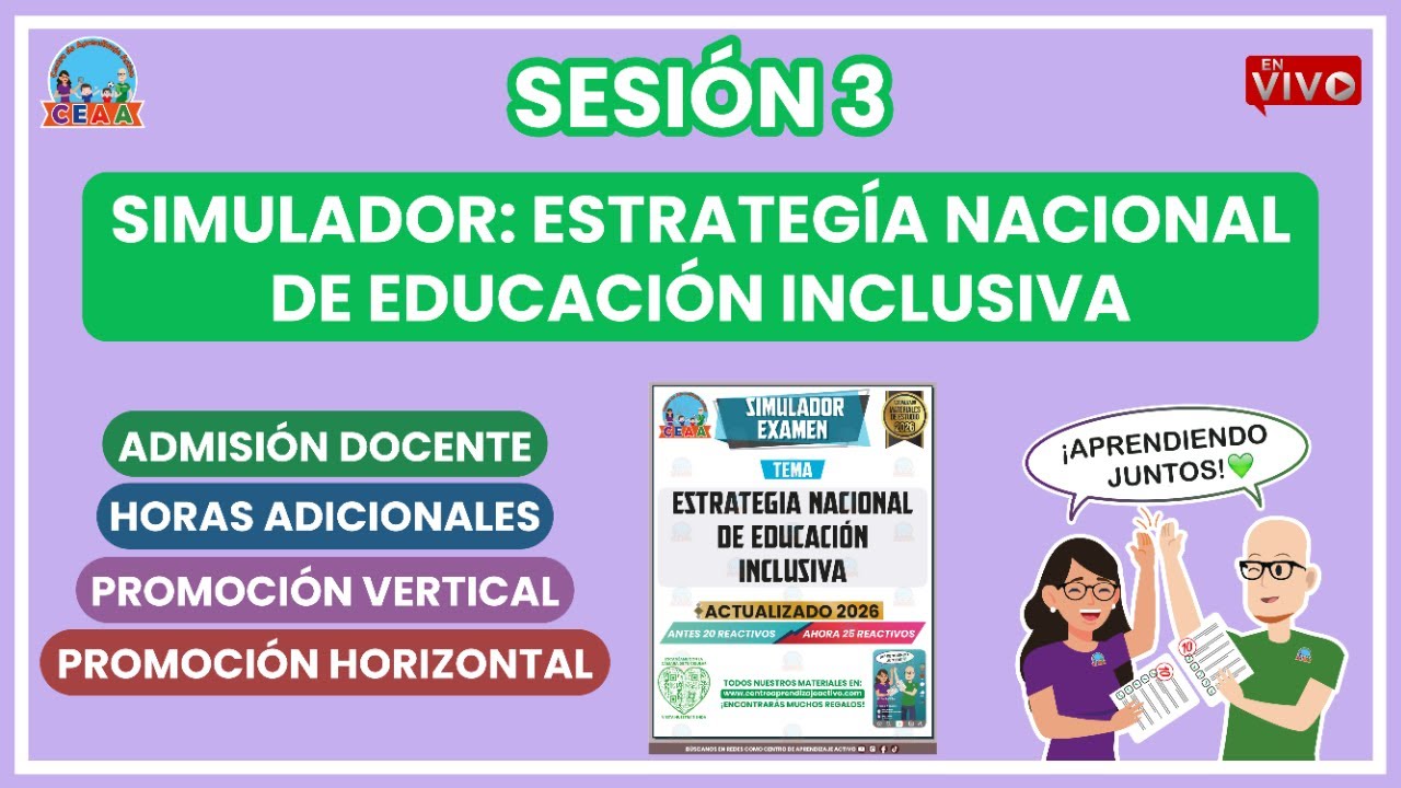 ESTUDIO Sesión 3 Examen USICAMM 2026 Estrategia Naciona Educación Inclusiva