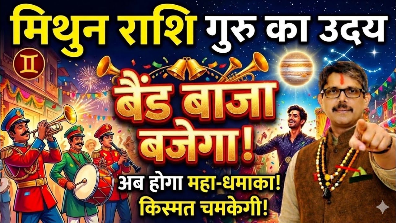 Mithun Rashi Gemini मिथुन राशि। गुरु का जागरण भाग्य का जागरण। बैंड बजा बजेगा।   