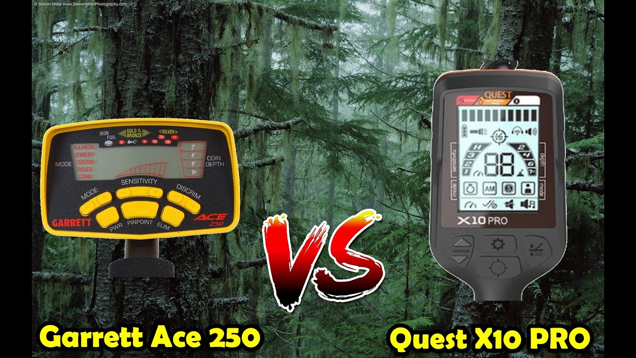 Quest X10Pro vs Garrett Ace 250  na polu testowym.