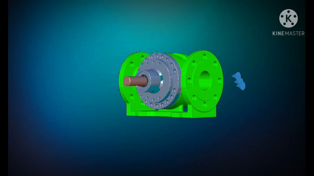 Internal Gear Pump Mechanism in 3D Animation