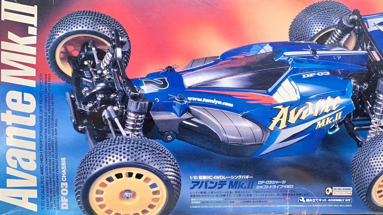 Tamiya Avante Mk2 Unboxing & Close Look. RC Buggy DF-03 Chassis Kit number 58387