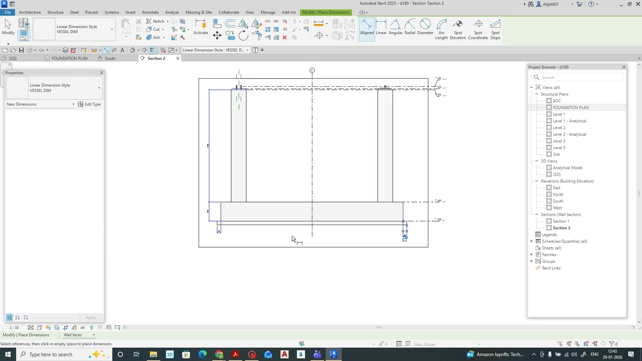 REVIT  HORIZONTAL VESSEL FOUNDATION GA & DETAILS 3