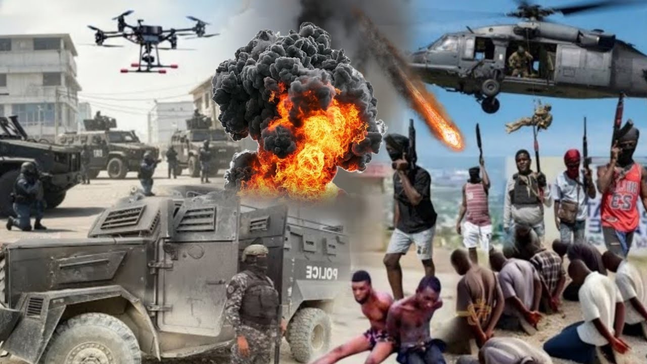 7 Avril 2026. Lapolis bonbade Savyen..Drone kamikaz balewouze bandi savyen yo. PM Alix nan chal&egrave;