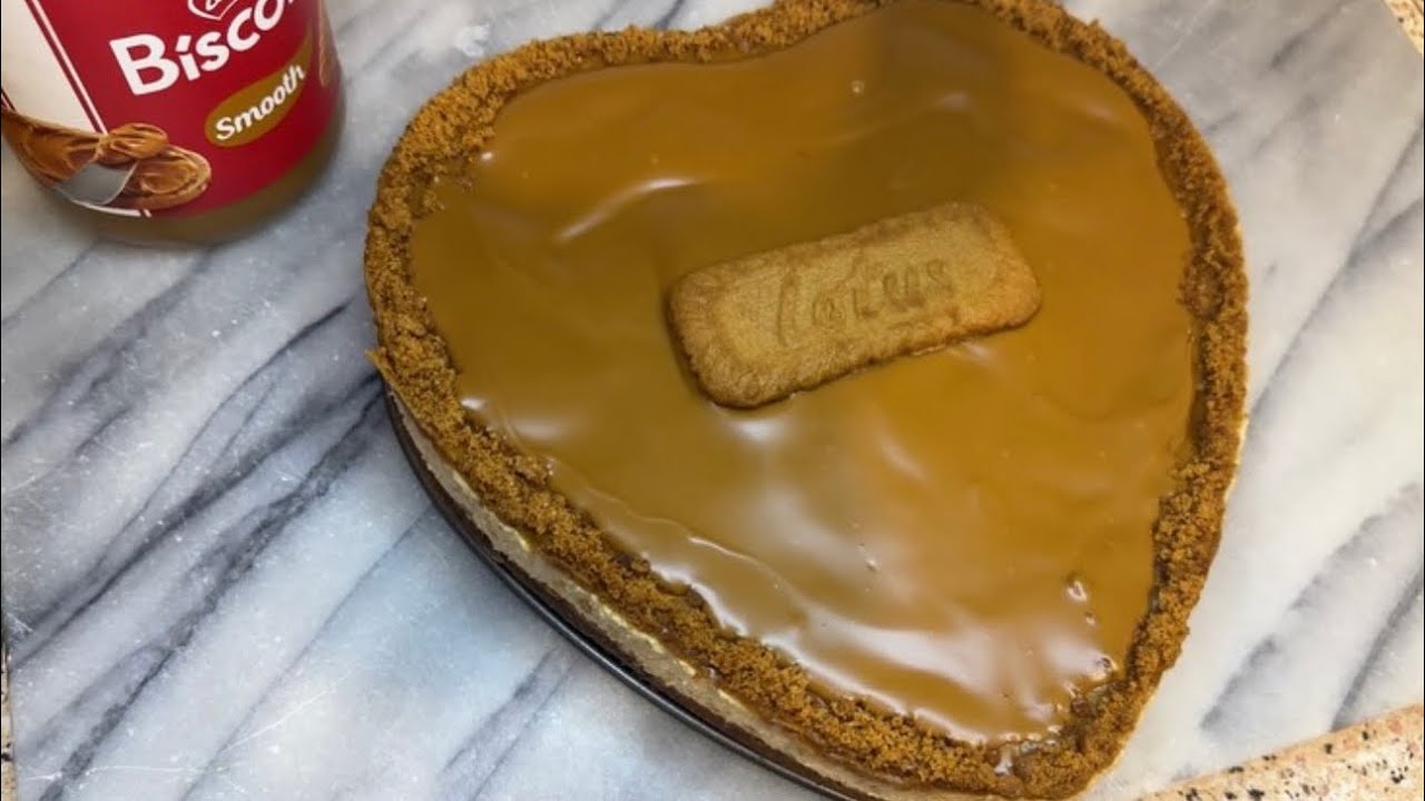  Heart Shaped Lotus Biscoff Cheescake Recipe😍🧁🍫