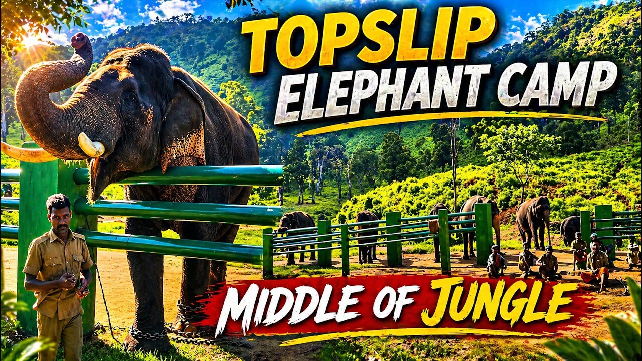Topslip Kozhikamuthi Elephant Camp Middle of Jungle | Pollachi | Feeding Kumki Kaleem, Chinna Thambi