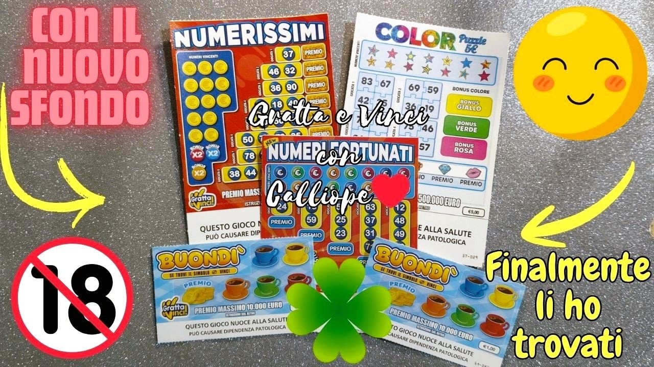 Gratta e Vinci: Misto con sfondo Nuovo 🔞🫰🏼✨🪙🍀😘