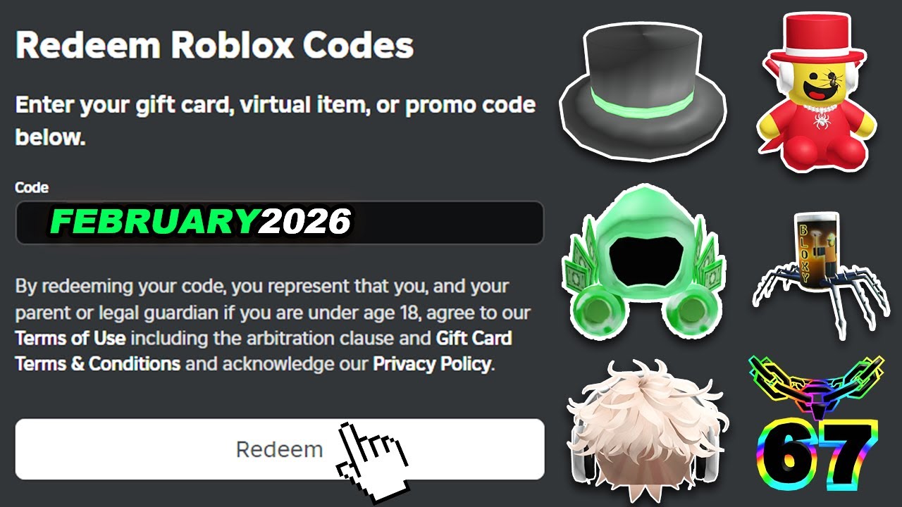 Совершенно новые промокоды Roblox на февраль 2026 года для получения бесплатных предметов Roblox ...