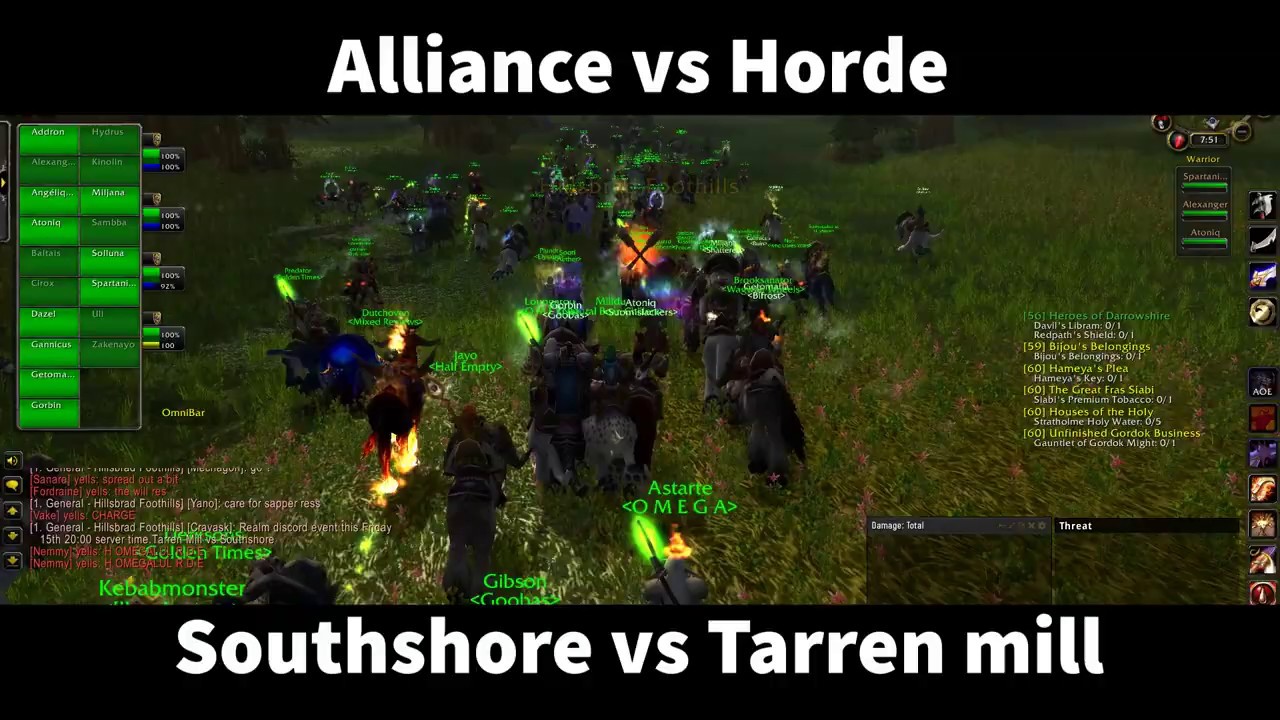 Southshore vs Tarren mill ｜World of Warcraft Classic world PvP