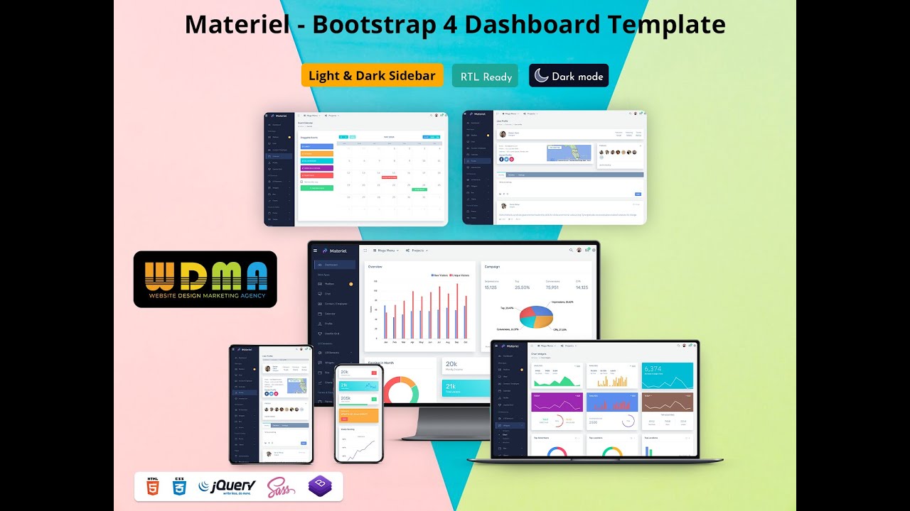 Responsive Admin Dashboard Template and Bootstrap UI Kit &ndash; Material