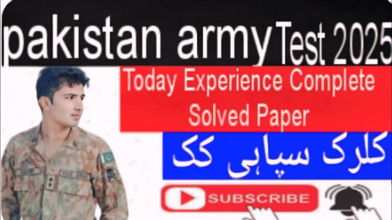 "Pakistan Army Cook, Driver & Soldier Test 2025 | Complete Army Test Preparation"