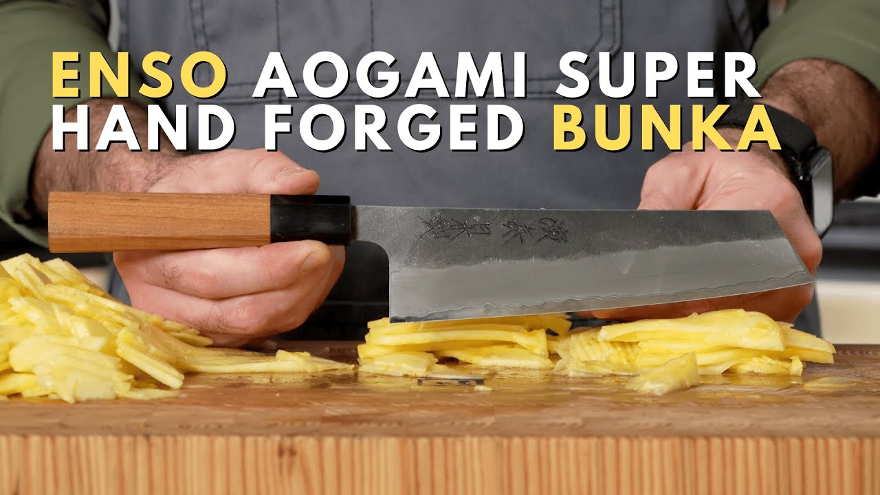 Enso Aogami Super Hand Forged Bunka | Японский нож, доработанный лазером.