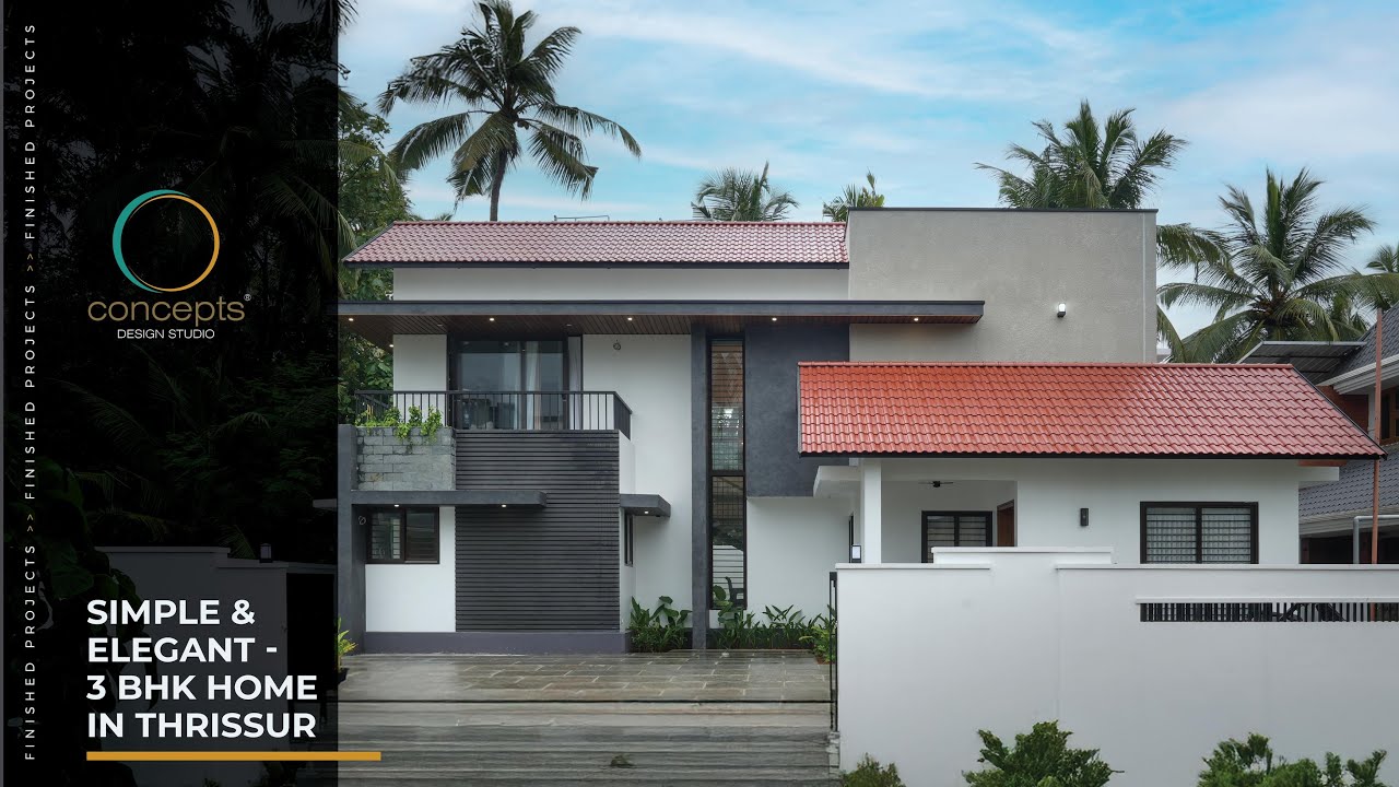 Simple and Elegant - 3 BHK home in Thrissur | Concepts Design Studio