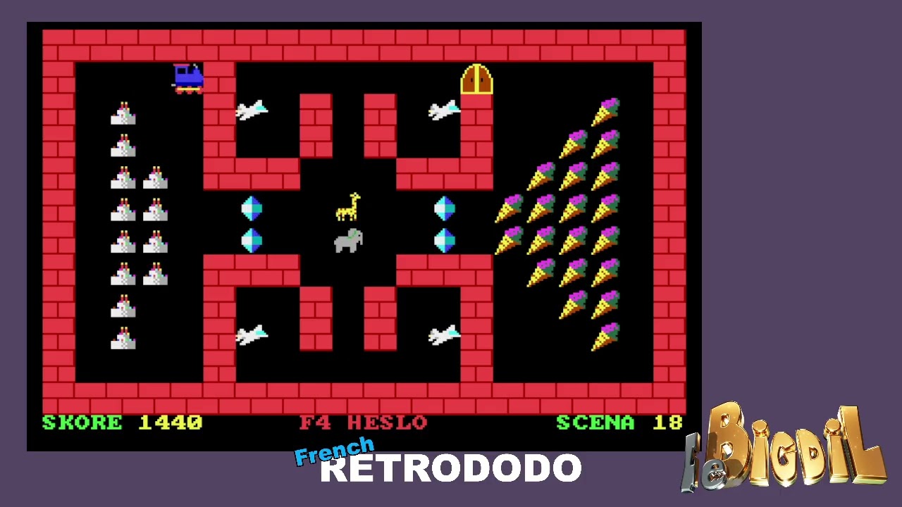 ATARI 1040 STE: VLAK, TITUS THE FOX Niveau 8 et PUCKMAN