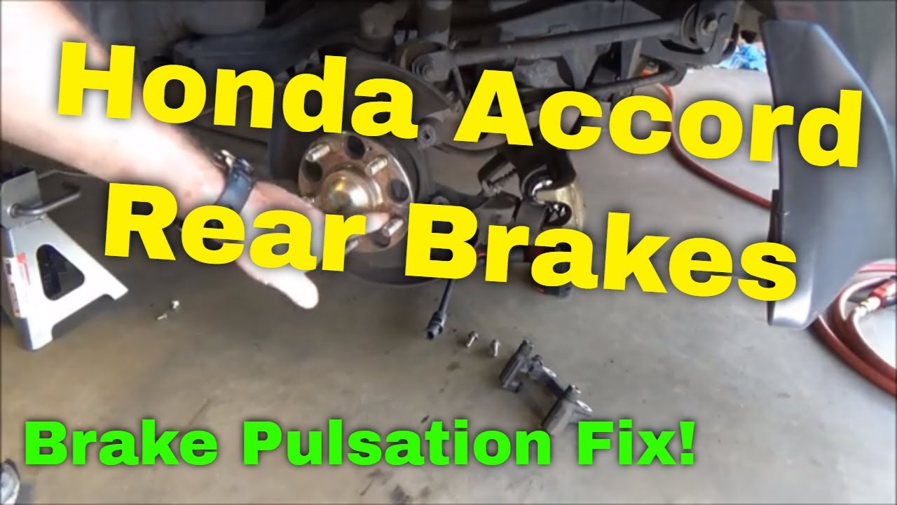 Honda Rear Brake Pad and Rotor Replacement 2004 Accord (Brake Pulsation Fix) Part 2