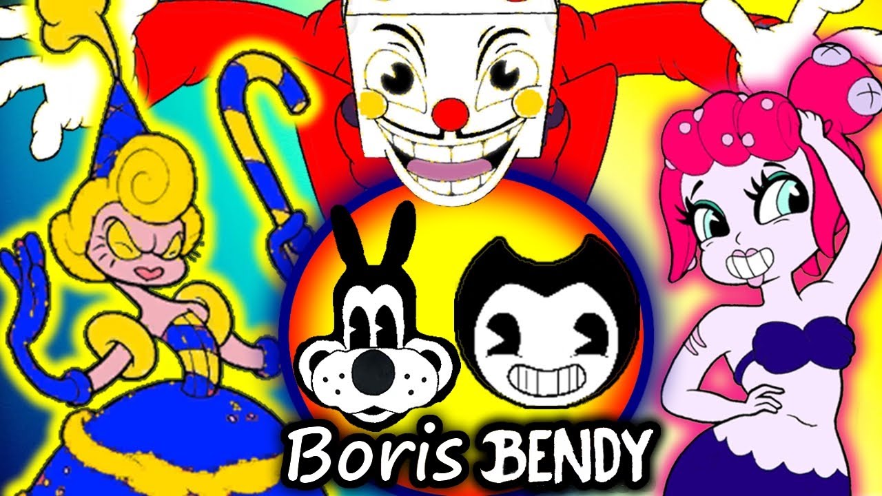 Bendy & Boris VS All Cuphead Bosses ((New Colored Mod))