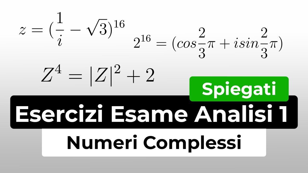 Esercizi Numeri Complessi come all'Esame di Analisi 1 | Esercizi svolti spiegati |  Parte 2