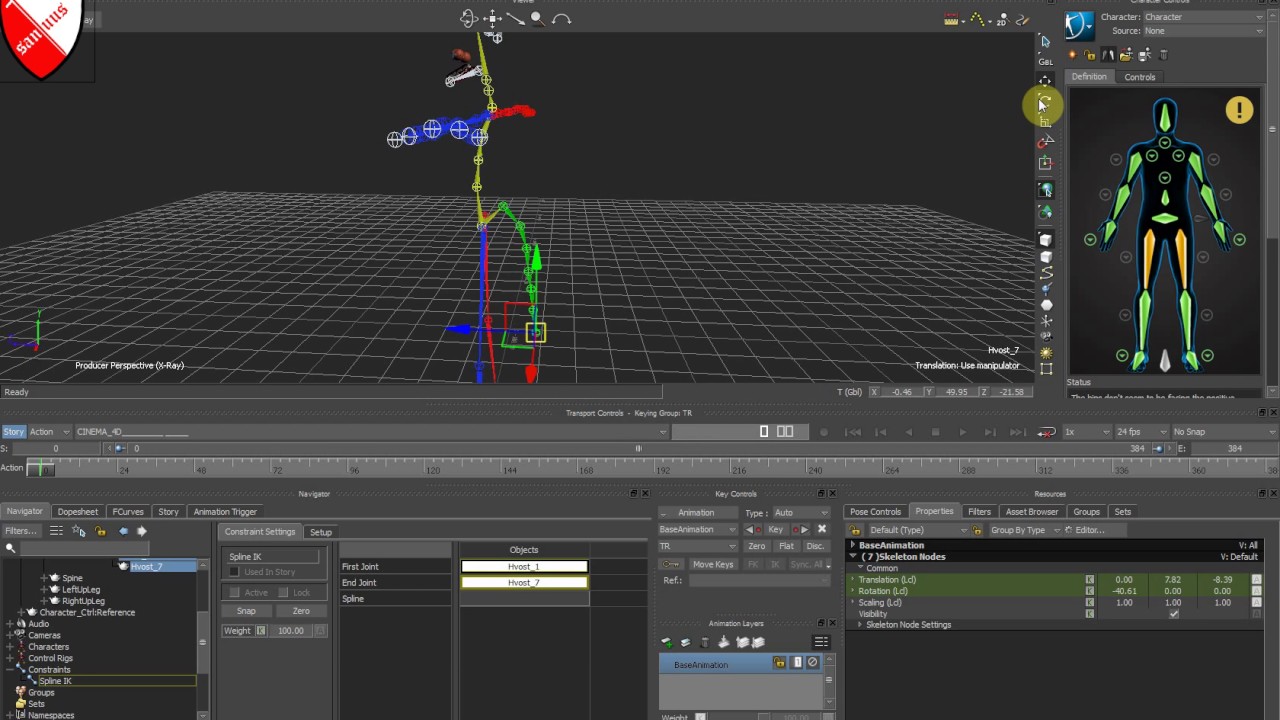 Motionbuilder - Констрейн -  Spline IK