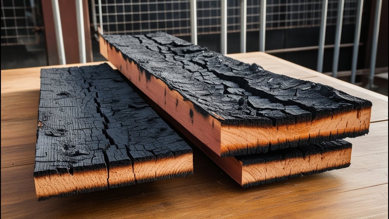 Unique Coffee Table from Burnt Wood - A Creative Wood Recycling Project