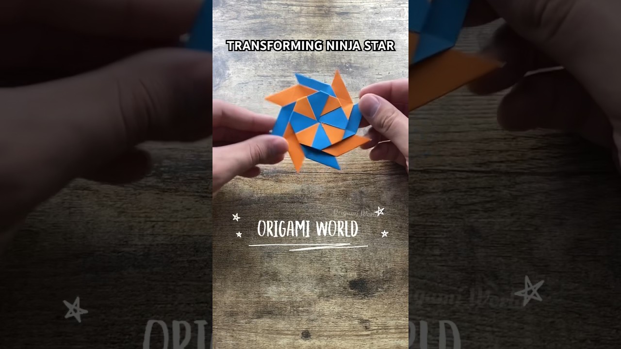 EASY ORIGAMI TRANSFORMING NINJA STAR SHURIKEN TUTORIAL ORIGAMI WORLD WRAPON CRAFT | PAPER NINJA STAR