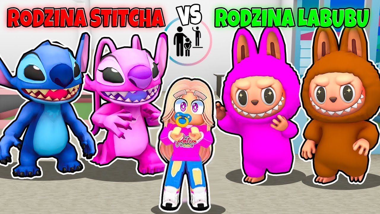 BABY PATI wybiera RODZINA STITCHA vs RODZINA LABUBU na BROOKHAVEN w ROBLOX!