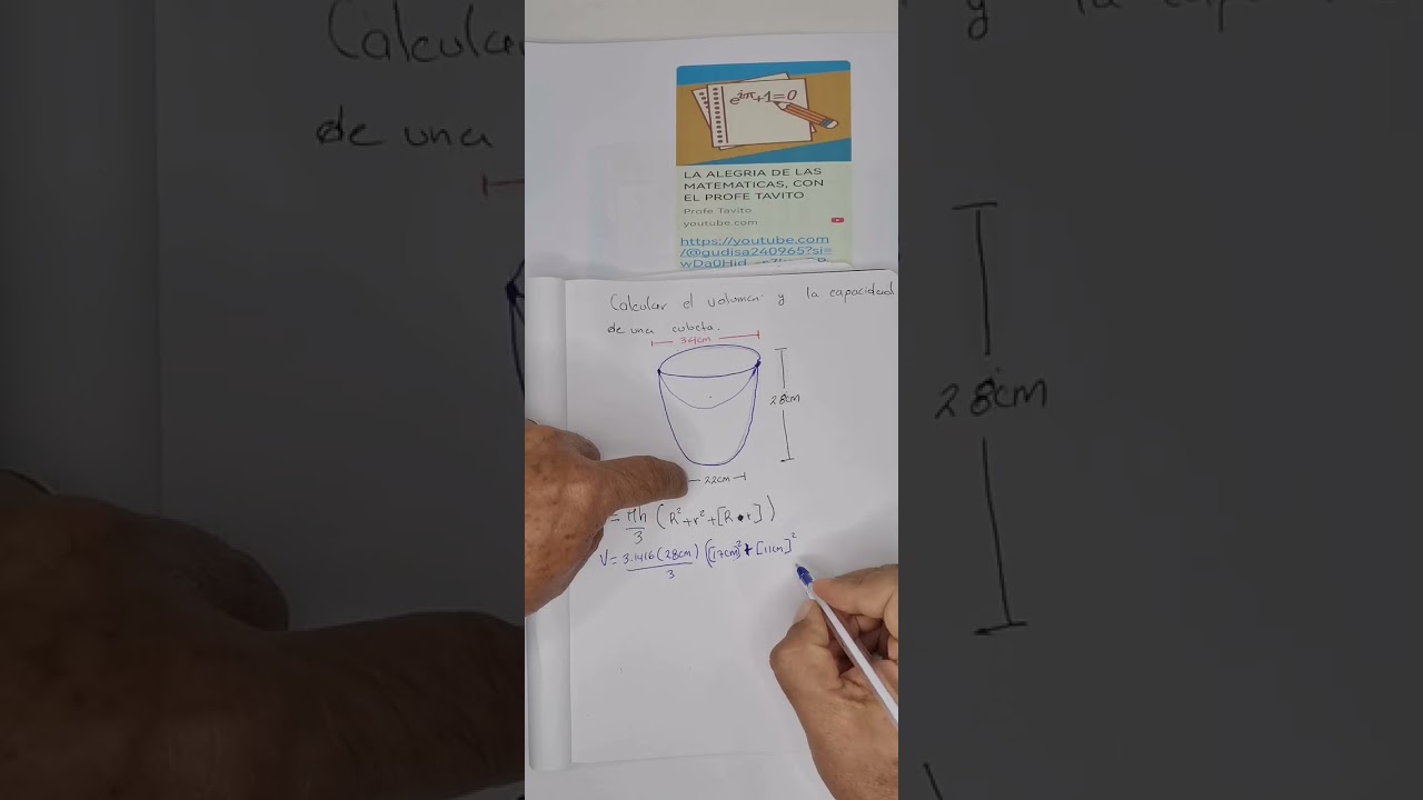 Calcular el volumen y capacidad de una cubeta