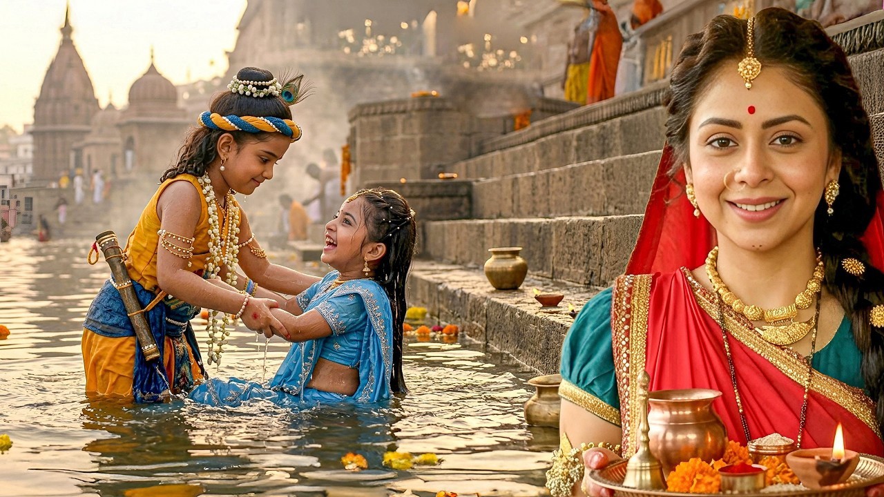 गंगा में कान्हा और राधा की मस्ती देखकर मैया हुई खुश || Yashomati Maiya Ke Nandlala