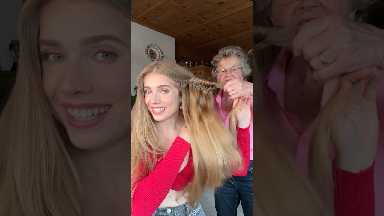 Wie krass gut sieht die Frisur aus? 💁🏼&zwj;♀️Geht so leicht ✨ Omi wollt glaub, dass ich still bin..