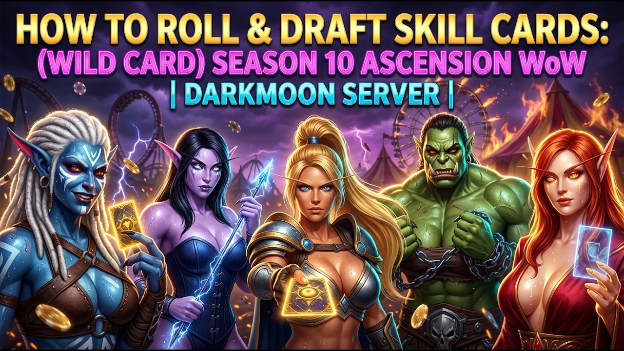 How to Roll & Draft Skill Cards: (Wild Card) Season 10 Ascension WoW | Darkmoon Server