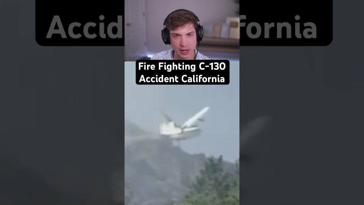 Тушение пожара при аварии C-130 в Калифорнии